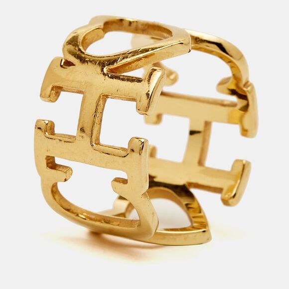 Carolina Herrera Gold ToneRing Size 53